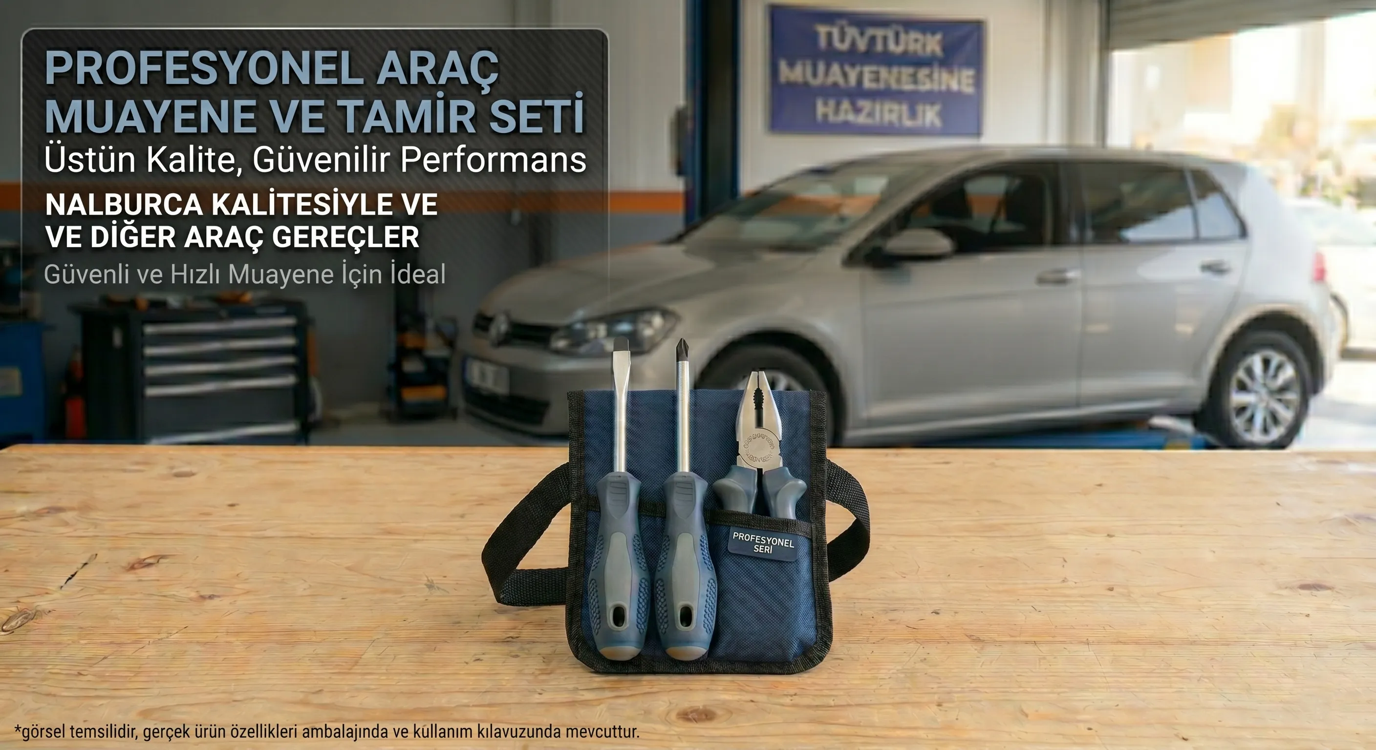 Araç Muayene Tornavida Pense Paketi Nalburca araçta bulundurulması gereken temel el aletleri seti