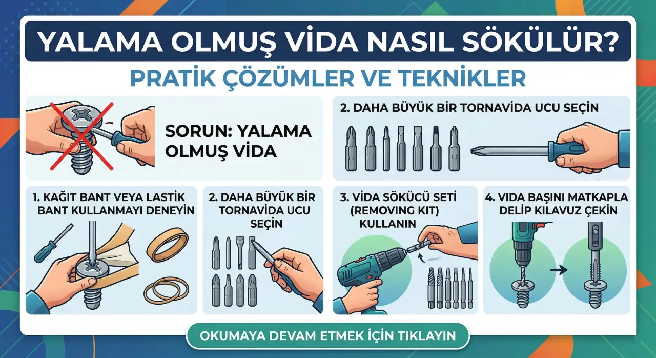 Yalama Olmuş Vida Nasıl Sökülür? Paslanmış Vidalar İçin Kesin Çözümler olarak değiştir.