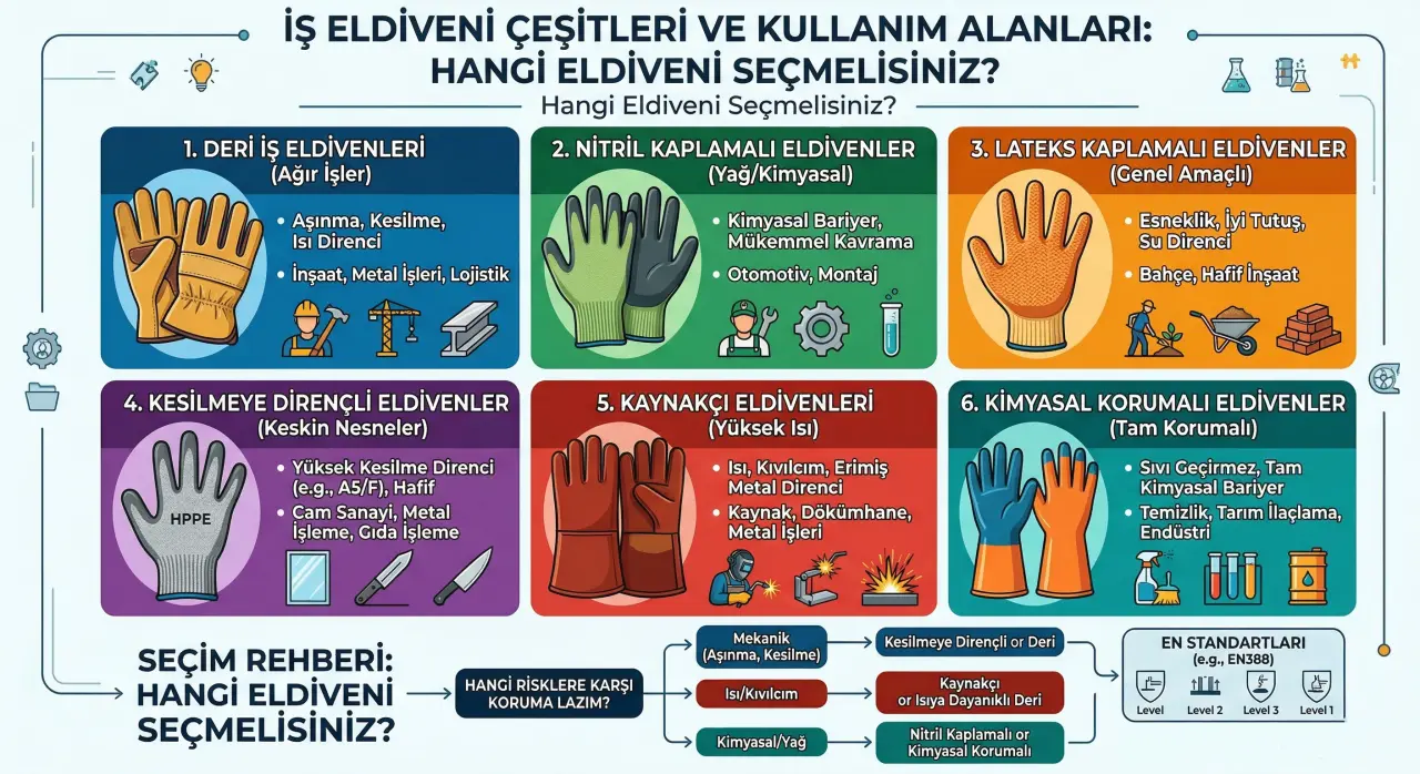 İş Eldiveni Çeşitleri ve Kullanım Alanları: Hangi Eldiveni Seçmelisiniz?