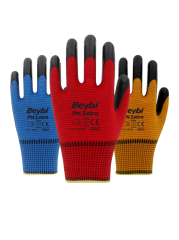 Beybi PN Zebra Polyester Örme Nitril Eldiven