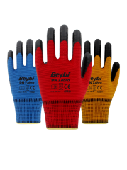 Beybi PN Zebra Polyester Örme Nitril Eldiven