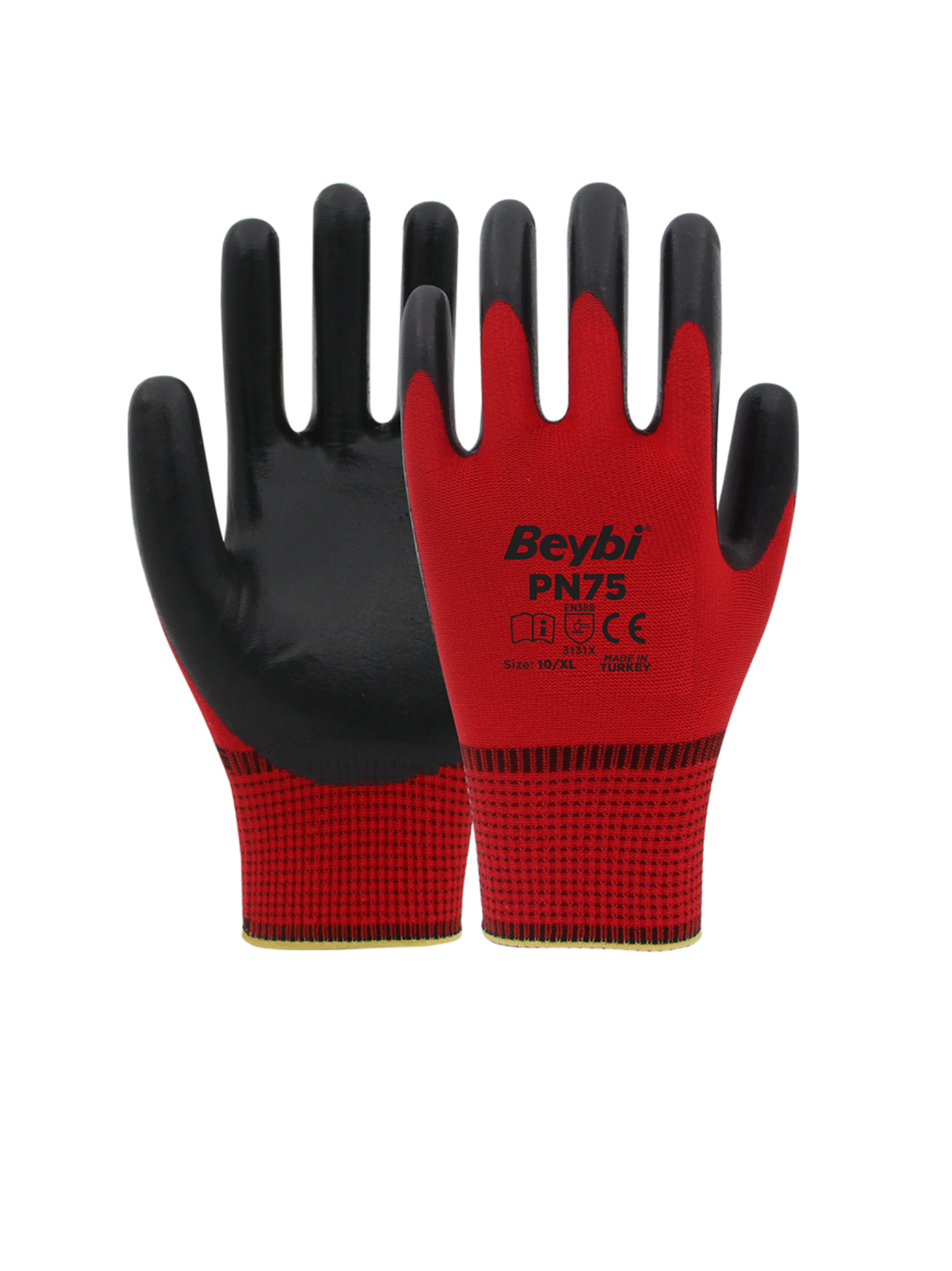 Beybi PN75 Polyester Örme Nitril Eldiven
