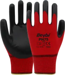 Beybi PN75 Polyester Örme Nitril Eldiven