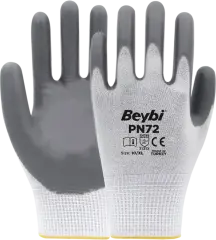 Beybi PN72 Polyester Örme Nitril Eldiven