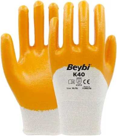 K40 Nitril Kaplı Pamuk ve Polyester Örgü Eldiven